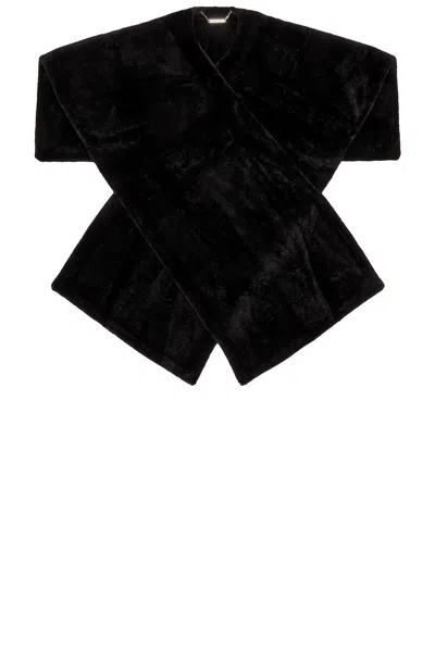 Nour Hammour Edra Shearling Scarf In Black