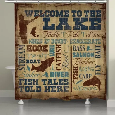Laural Home Welcome To The Lake Shower Curtain In Brown