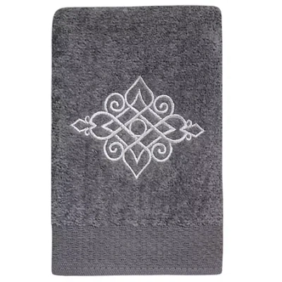 Avanti Riverview Embroidered Bath Towel Collection In Gray