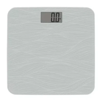 Escali Grey Pattern Glass Digital Display Bathroom Scale In Gray