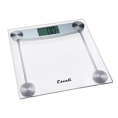 Escali Glass And Chrome Digital Display Bathroom Scale In Silver