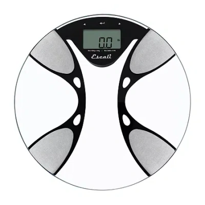Escali Round Body Fat And Body Water Digital Display Bathroom Scale In Silver