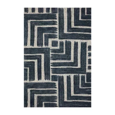 Loloi Hagen Geometric Power Loomed Indoor Rectangular Accent Rug In Blue