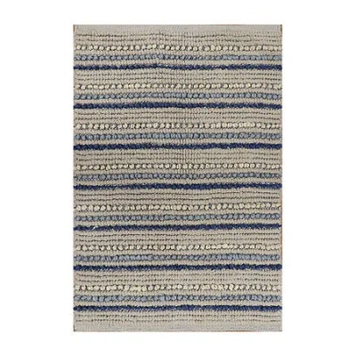 Riviera Home Jute Stripe Rectangular Accent Indoor Rugs In Blue