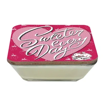 Courtside Market Strawberry Shortcake 20 oz Sweeter Every Day Candy Dish Scented Jar Candle In Pink