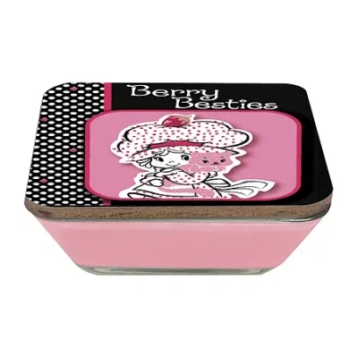 Courtside Market Strawberry Shortcake 20 oz Valentine Candy Dish Scented Jar Candle In Pink