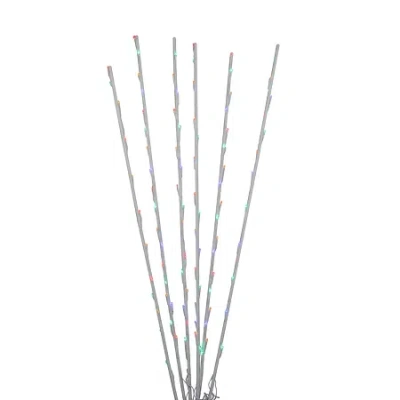 Northlight Set Of 6 Branch Spray Driveway Pathway Markers - 6 Ft Multi-color Led Lights In White