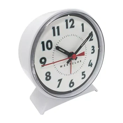 Westclox Keywound Alarm Clock In White