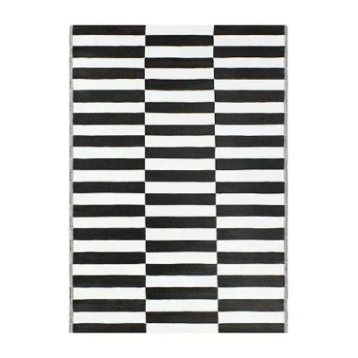 Sure Fit Patio Armor By Surefit Marcio Weather Resistant Outdoor Rectanglular Area Rug In Black