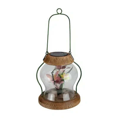 Northlight 7'' Led Lighted Solar Powered Outdoor Garden Lantern With Flowers In Multi