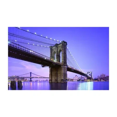 Northlight Led Lighted Famous New York City Brooklyn Bridge Canvas Wall Art 15.75'' X 23.5'' In Purple