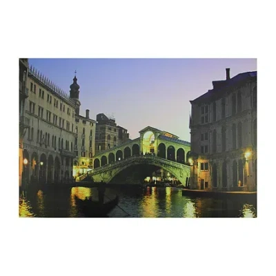 Northlight Led Lighted Venice Italy Grand Canal Canvas Wall Art 15.75" X 23.5" In Gray