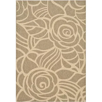 Safavieh Courtyard Transitional Rose Indoor/outdoor Rectangular Rugs In Brown