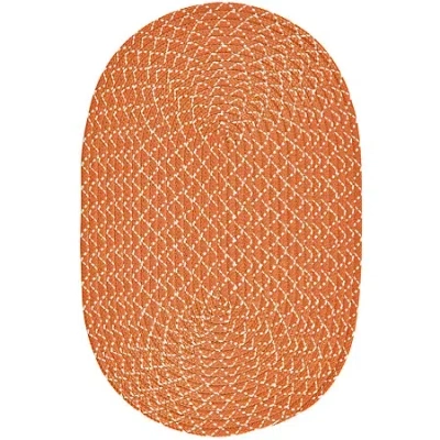 Better Trends Sunsplash Braided Reversible Indoor Outdoor Oval Accent Rug In Orange