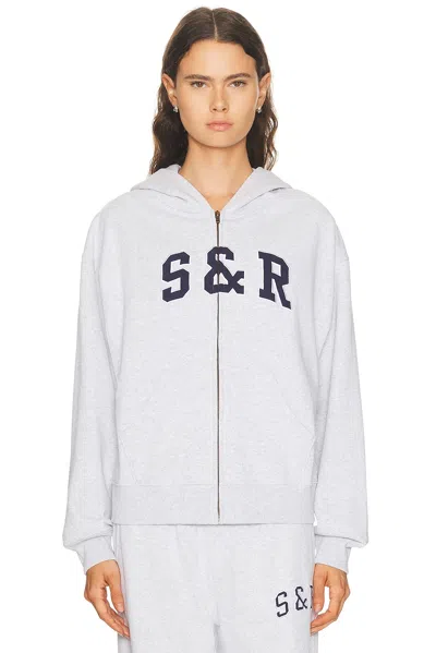 Sporty And Rich Ivy Zip Hoodie In Gray