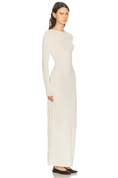Skims Sheer Cashmere Long Sleeve Maxi Dress In White