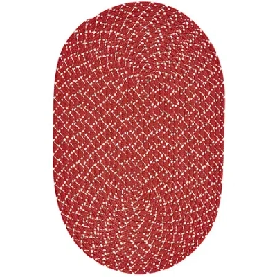 Better Trends Sunsplash Braided Reversible Indoor Outdoor Oval Accent Rug In Red