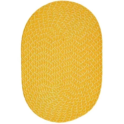Better Trends Sunsplash Braided Reversible Indoor Outdoor Oval Accent Rug In Yellow