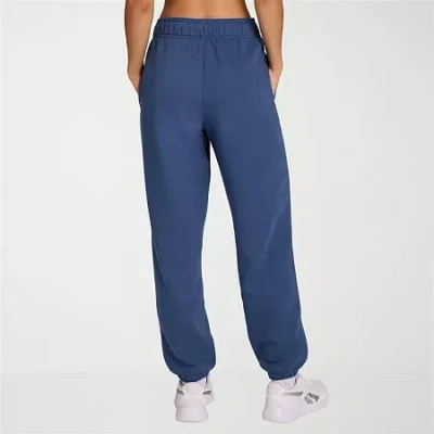 Reebok Womens High Rise Fleece Active Jogger Pant In Blue