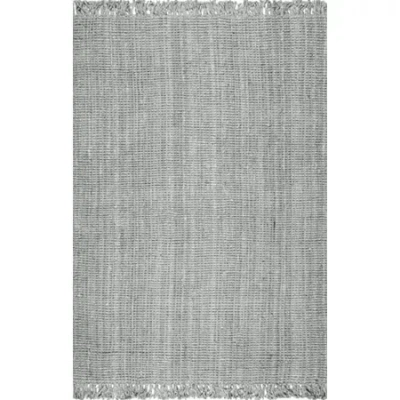 Nuloom Hand Woven Chunky Loop Jute Rug In Gray