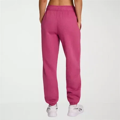Reebok Womens High Rise Fleece Active Jogger Pant In Pink