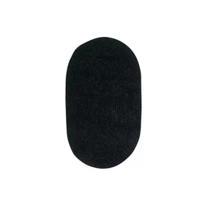 Better Trends Chenille Braid Oval Accent Rug In Black