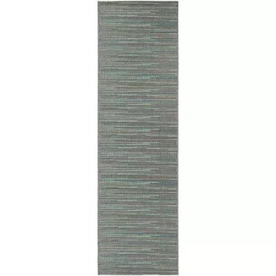 Couristan Larvotto Indoor/outdoor Rectangular Runner Rug In Blue