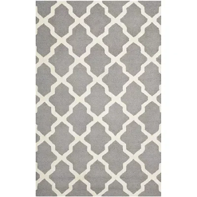 Safavieh Gale Wool Rectangular Rug In Silver