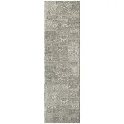 Couristan Country Cottage Indoor/outdoor Runner Rug In Gray