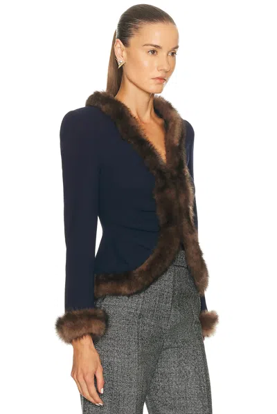 Valentino Wool Crepe Jacket In Blue