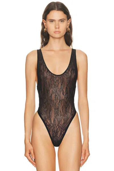 Wardrobe.nyc Lace Tank Bodysuit In Multi