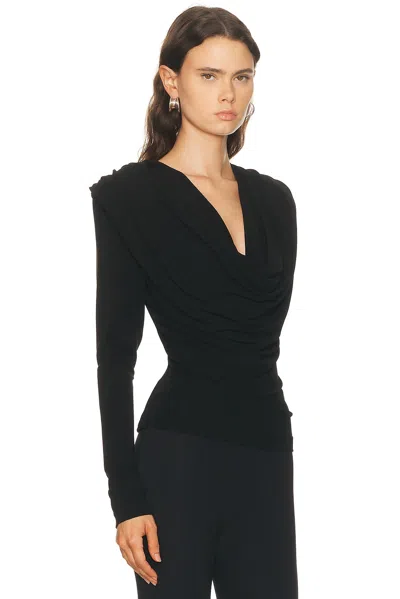 Wardrobe.nyc Evening Draped Cowl-neck Stretch-crepe Top In Multi