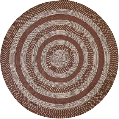 Better Trends Newport Braid Round Rug In Brown