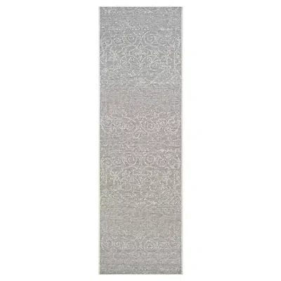 Couristan Summer Quay Indoor/outdoor Rectangular Runner Rug In Gray