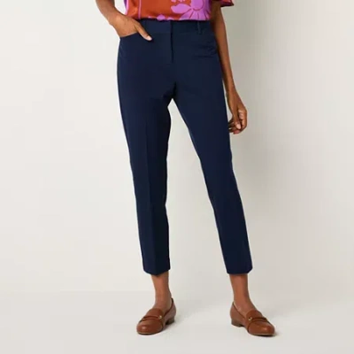 Liz Claiborne Emma Ponte Womens Ankle Mid Rise Ankle Pant In Animal Print