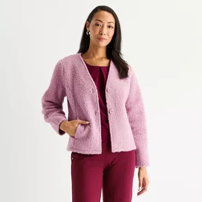 Liz Claiborne Womens Lightweight Overcoat In Purple