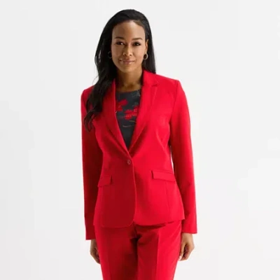 Liz Claiborne Kate Womens Classic Fit Blazer In Red