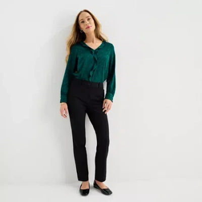 Liz Claiborne Womens Slim Pant In Black