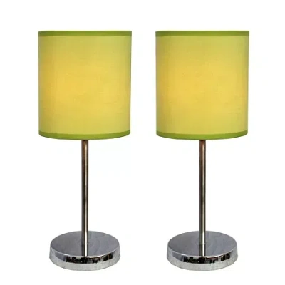 All The Rages Simple Designs Mini Basic 2 Pc Table Lamp Set In Green