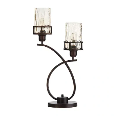 Stylecraft Bronze Metal Table Lamp In Brown