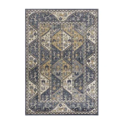 Madison Park Mila Geometric Machine Woven Skid Resistant Indoor Rectangular Area Rug In Blue