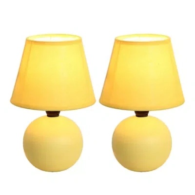 All The Rages Simple Designs Mini Globe 2-pc. Lamp Set In Yellow