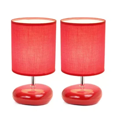 All The Rages Stone Ceramic Table Lamp In Red