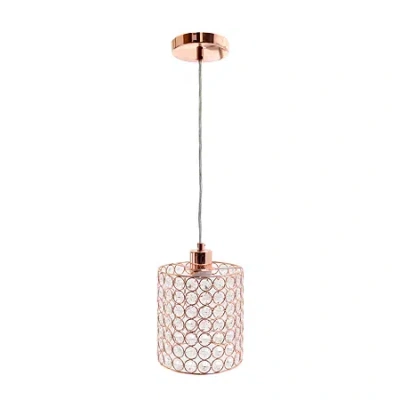 All The Rages Elegant Designs 1 - Light Elipse Crystal Cylinder Pendant In Yellow