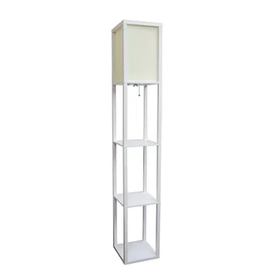 All The Rages Floor Lamp Etagere Organizer Storage Shelf In White