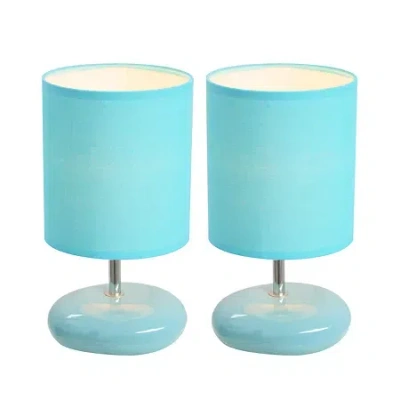 All The Rages Stone Ceramic Table Lamp In Blue