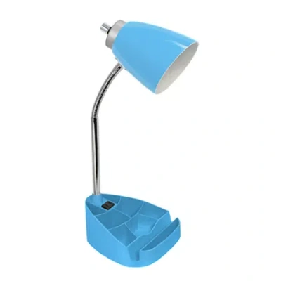All The Rages Limelights Gooseneck Organizer Desk Lamp With Ipad Tablet Stand Book Holder And Charging Outlet In Blue