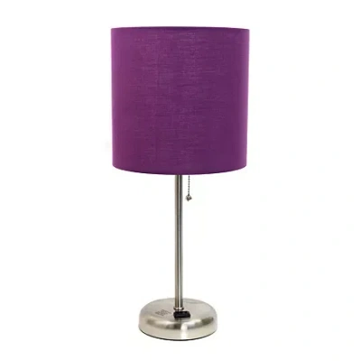 All The Rages Limelights Stick Lamp With Charging Outlet Table Lamp In Purple