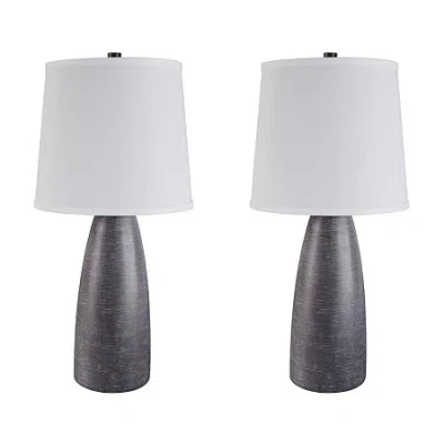 Signature Design By Ashley Shavontae 2-pc. Resin Table Lamp In Gray