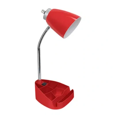 All The Rages Limelights Gooseneck Organizer Desk Lamp With Ipad Tablet Stand Book Holder And Charging Outlet In Red
